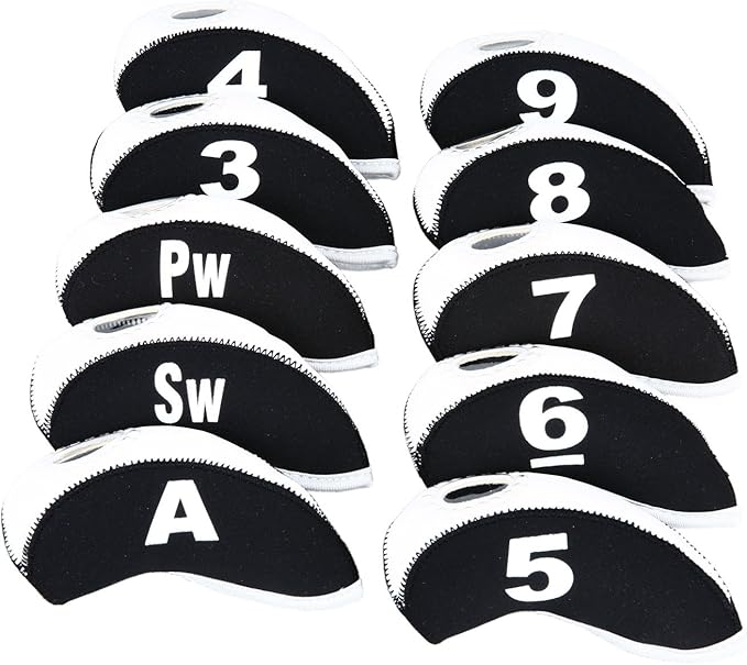 Sword &Shield sports 10pcs/Set Golf Iron Club Head Covers with Numbers Neoprene Top Window Iron Covers