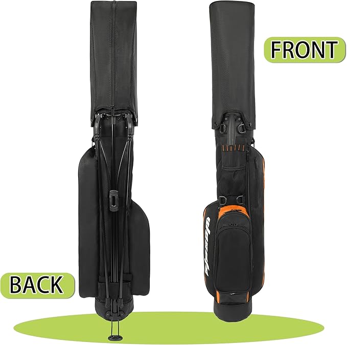 Golf Stand Bag,Lightweight Small Golf Bag,Medium Golf Carry Bag, 2-3Way Divider Men and Women with Adjustable Shoulder Strap Multiple Pockets with Golf Putter Covers
