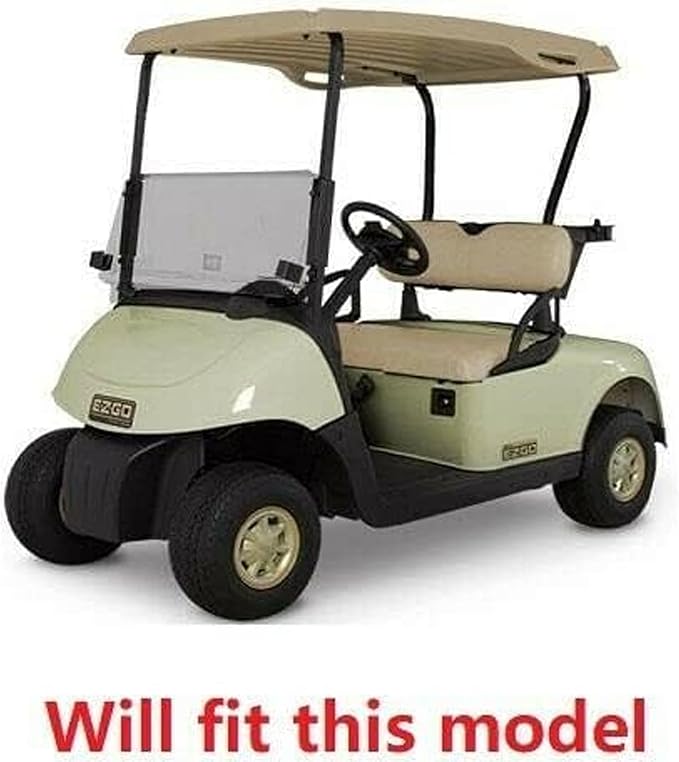 Huskey 2PCS Golf Cart Front Seat Covers for EZGO RXV 2008-UP G&E Models Custom Two-Tone Black/Red Diamond Stitching with Red Piping, Marine Grade Vinyl Material, Staple on Design