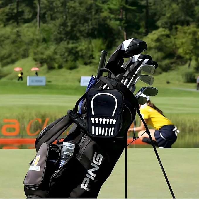 Golf Valuables Pouch & Golf Ball Carrier Bag with 3 Zipper Pockets, Holds 20–25 Balls for Tees & Accessories (Men & Women)