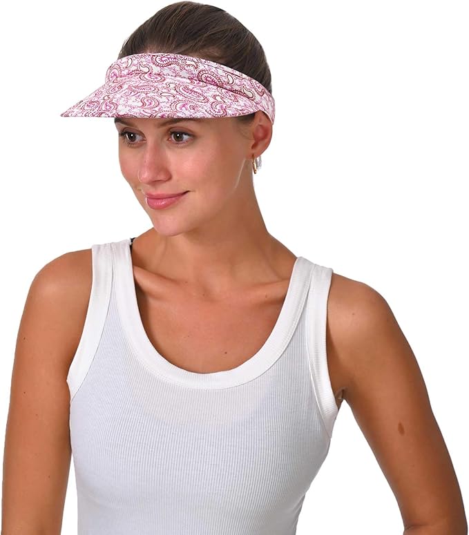 2 Pack Sun Visor Hats Women Men Clip On Wide Brim Visors Hat Outdoor Sports Golf Beach Travel Tennis Caps
