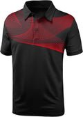 JACKETOWN Mens Polo Shirts Short Sleeve Print Dry Fit Performance Moisture Wicking Casual Collared Golf Shirts
