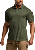 CQR Men's Polo Shirts, Tactical Short Sleeve Golf Performance Shirts, Lightweight Dry Fit UPF 50+ Pique