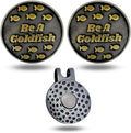 Full Metal Markers Be a Goldfish Magnetic Metal Golf Ball Marker with Hat Clip for Men and Women - Unique Marker for Putting Green - Golf Accessories