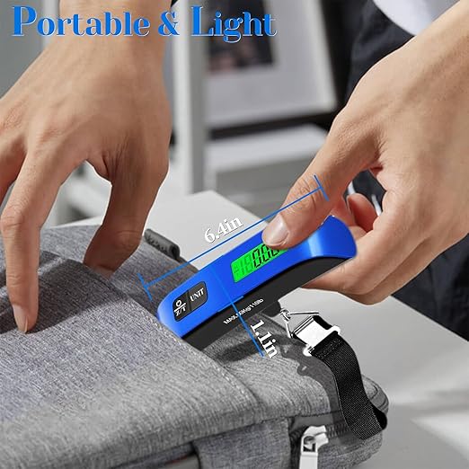 Luggage Scale, 110lb Luggage Weight Scale with 4 Unit Switching Functions&LED Display, Luggage Scale Travel Digital for Weighing Luggage, Backpacks, Packages and Markets(Blue)