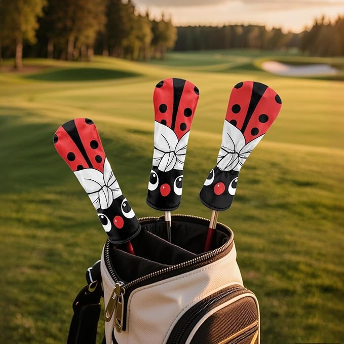 Golf Club Head Covers for Club Protective, Waterproof PU Leather Driver Fairway Wood Hybrid Head Cover