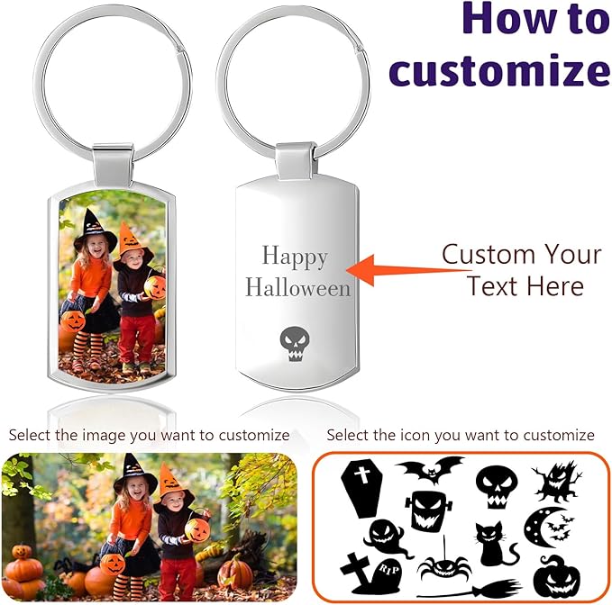 Personalized Custom Keychain with Picture - Double Sided Engraving Photo Text Customized Key Chains for Men Boyfriend