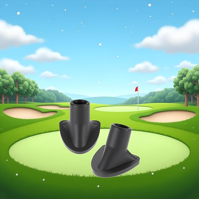 2 Pcs Black Golf Bag Stand Feet Replacement, Wear-Resistent Golf Bag Rubber Feet Replacement, Necessary Golf Club Bag Accessories Strong Grip, Easy to Install, Golf Club Bag Accessories