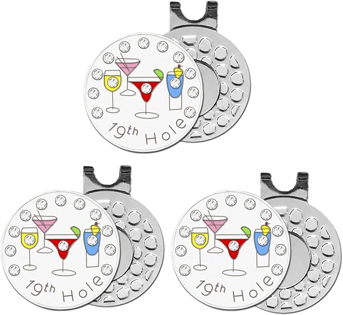 FINGER TEN Golf Ball Marker with Hat Clip Markers Assorted Patterns Value Gift Set Mark Golf Divot Tool Accessories for Men Women Kids