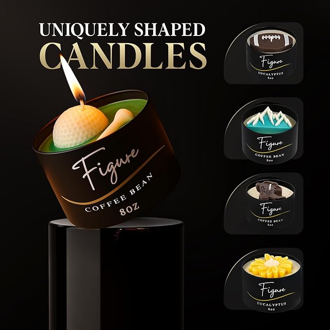 All-Natural Golf Candle – Coffee Bean Scent | Hand-Poured in The USA | Beeswax & Soy Wax | Non-Toxic | 100% Beeswax Wick | Premium Gift Box | Candle Gifts for Men & Women