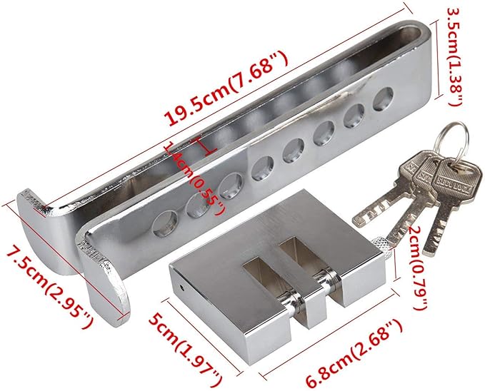 Vechkom Anti-Theft Auto Stainless Steel Clutch Lock Vehicle Security Protection Supplies Car Brake Lock