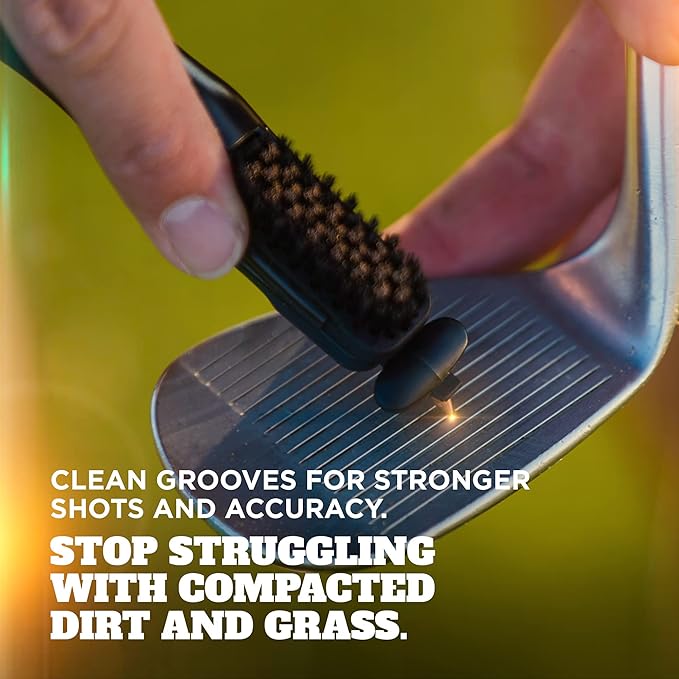 Frogger BrushPro Golf Club Cleaner with Ergonomic Grip and 2.5 ft. Retractable Cord, Sturdy Golf Club Brush and Groove Cleaner for Golfers, Golf Dad