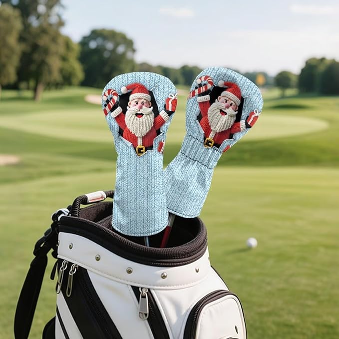 Golf Club Head Covers for Club Protective, Waterproof PU Leather Driver Fairway Wood Hybrid Head Cover