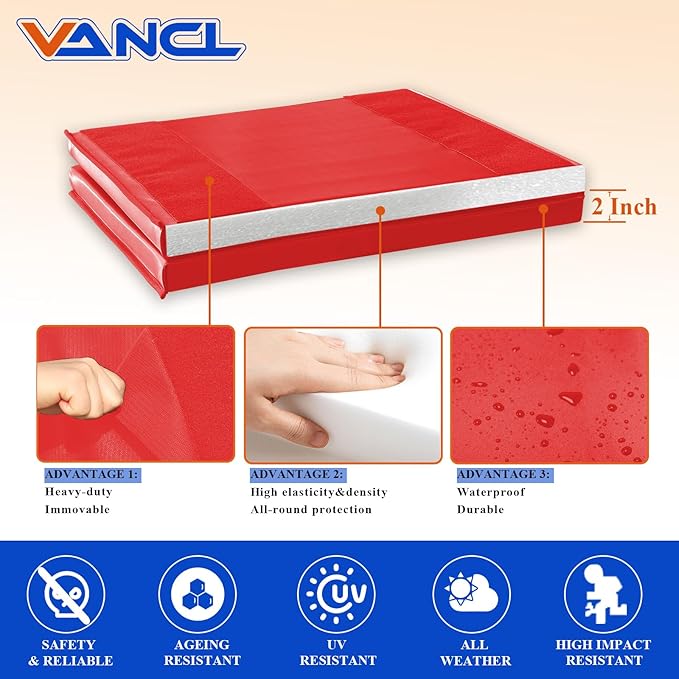 Gym Padding Wall Pads for Gym Wall Mats Basketball Wall Padding 2" Thick Foam Gym Wall Pad for Kids Wall Pad Protection, Waterproof Durable Wall Pads for Safety Colorful Wall Pad