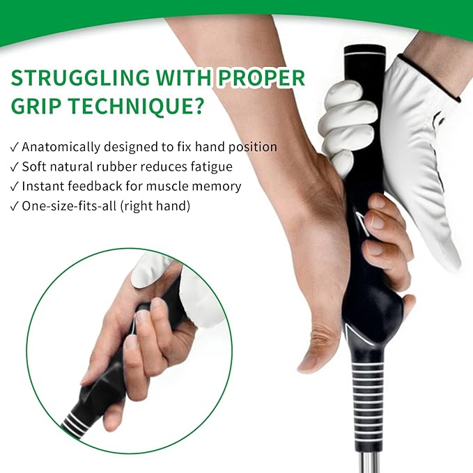 GPANDAG 2 Pack Golf Grip Trainer and Golf Wrist Trainer, Golf Training Aid w/Click Feedback for Warm Up/Strength Training, Golf Swing Trainer Right Left Gift for Golfers, Indoor Outdoor Golf Arm Band