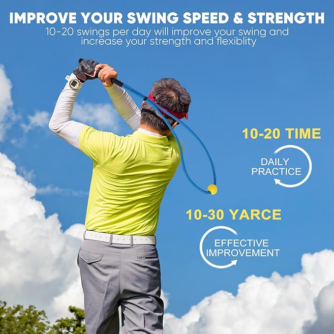 Golf Rope Swing Trainer Professional Golf Swing Rope Training Aid Improved Golfers Swing Speed, Rhythm, Flexibility and Strength Golf Training Aid for Men Women Gift