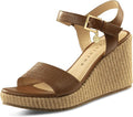 JATAREA Leather Wedge Sandals for Women | Women's Sandals Perfect for Summer
