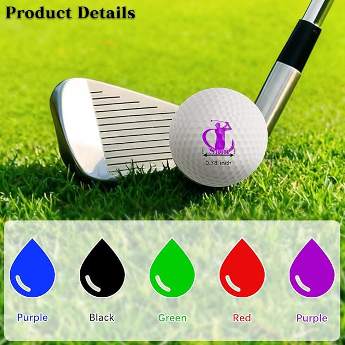 QYH Golf Ball Stamp Personalized - Custom Name Golf Ball Marker Stamp 5 Color Options Christmas Father's Birthday Gift Golf Accessories for Men