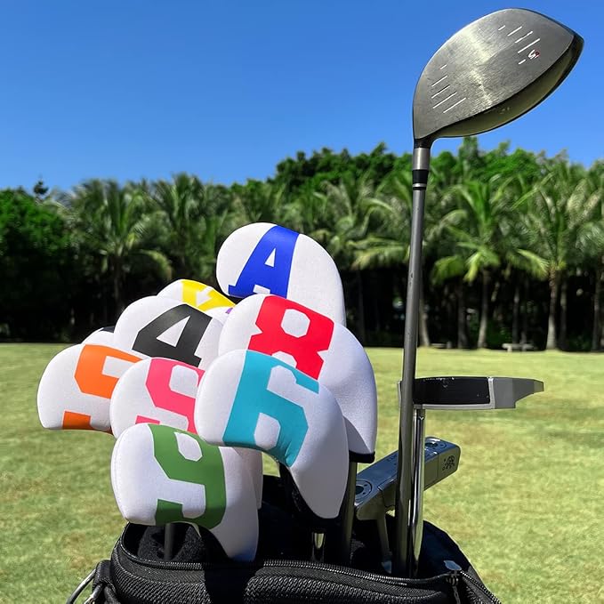 Golf Iron Covers with Colorful Number Neoprene Golf Iron Head Cover,Golf Club Head Covers for Iron Fit All Brands Golf Irons Headcovers 4/10pcs