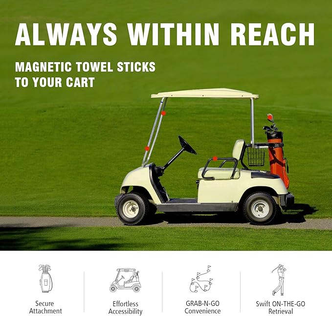 Dragon tiger Magnetic Golf Towel – 23.6"x15.7" Microfiber Waffle Weave with Magnet & Carabiner, Ultra Absorbent for Clubs, Bags & Carts, (Red)