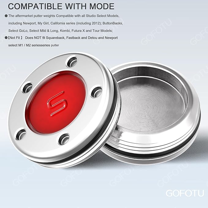 2pcs 5g-40g Golf Custom Weights Compatible with Titleist Scotty Cameron Golf Club Putters Newport Red (2PCS 5g(Doesn't include Wrench))