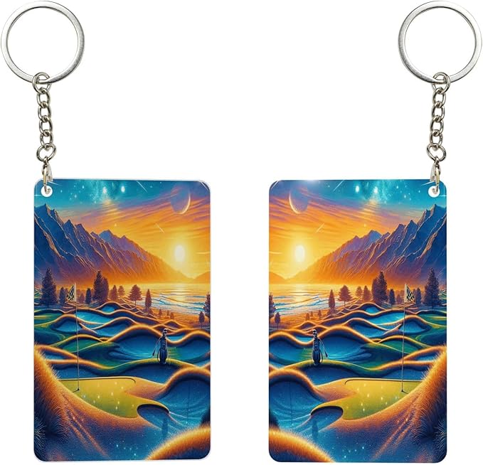 Keychain - Rectangular Acrylic Keychain Daily Key Ring Car Key Fob Holder 2X3 Inch