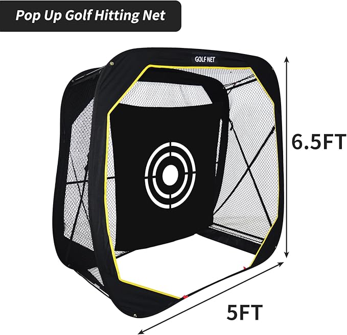 Golf Pop-Up Practice Net: 6x6x3ft Portable for Backyard Training Garage Use Youth Men Women Driving Range Gift