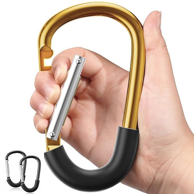 SURDOCA Stroller Hooks, 2Pcs Large Stroller Hooks for Bags, Universal Stroller Clips and Hooks, Mommy Hook for Stroller Heavy Duty, Stroller Accessories for Mom