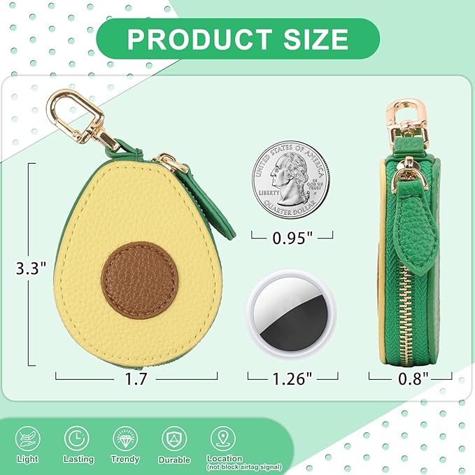 XSUIOY Orange Fruit Coin Purse Keychain Bag Charm, Mini Leather Coin Purse & Pouch Airtag Holder Keychain, Kawaii Bag Charms for Handbag, Tote, Keys, Airtag, Gifts for Girls & Women