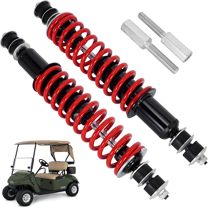 JIAYAN Golf Cart Front or Rear Shock Absorber with Heavy Duty Coil Springs Compatible with E-Z-GO TXT/Medalist 1994+ Gas & Electric Models OEM# 70928-G01 76418-G01 70630-G01 (2Pcs)