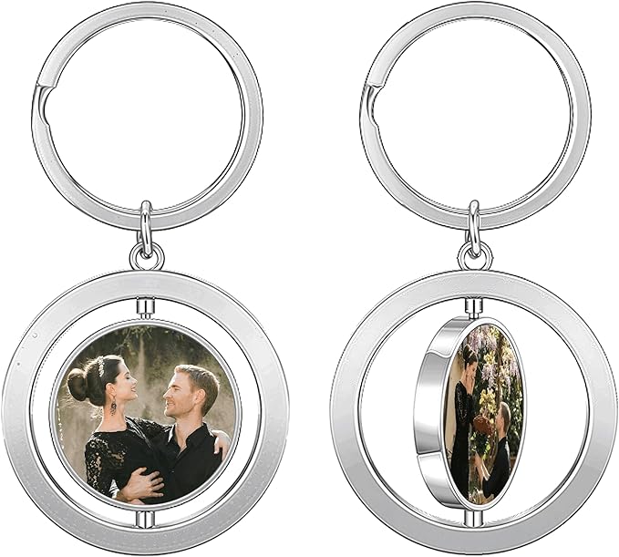 Custom Keychains with Picture Personalized Photo Logo Text Customized Key Chain for Boyfriend Dad Men Women Gifts