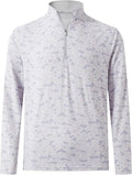 M MAELREG Quarter Zip Golf Pullover Men Dry Fit Long Sleeve Performance Wicking 1/4 Zip Full Print Pullover Mens Sweatshirt