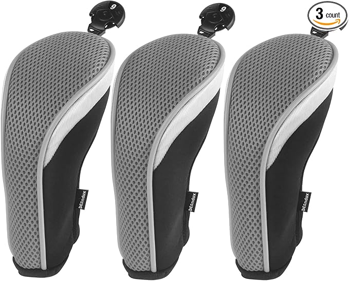Andux Golf Hybrid Club Head Covers with Dial No. Tag Pack of 3 (All The Same Size)