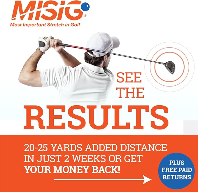 The Most Important Stretch in Golf - A Device, Golf Stretch, Golf Exercise, Golf Swing Train in One Motion. Perfect Practice Warm-Up. Shaft for Strength, Rhythm, Golf Stretching Device. Indoor/Outdoor