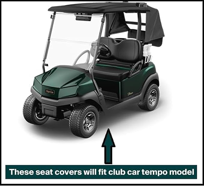 Huskey Parts Company Premium Golf Cart Seat Cover Brown for Club Car Precedent/Tempo, Front Rear 4PC