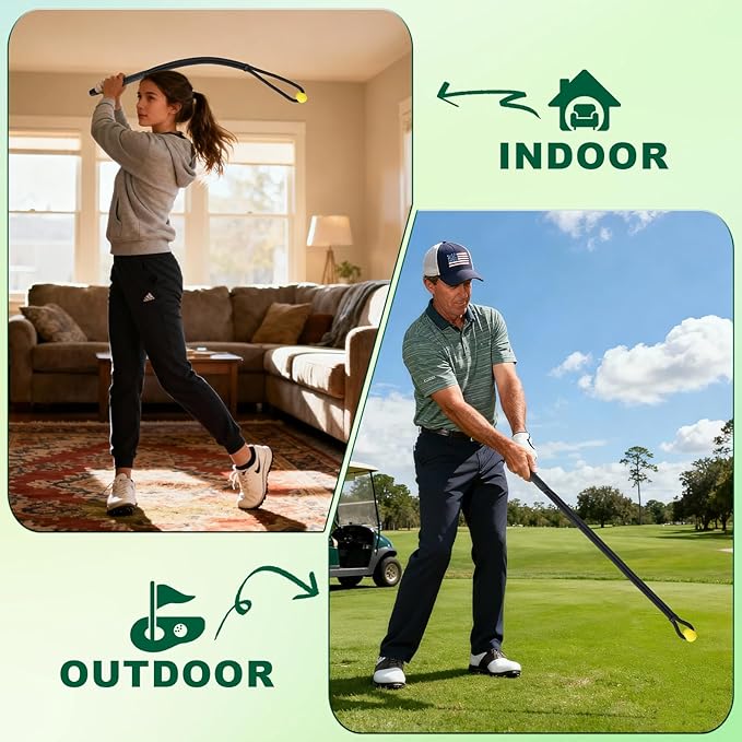 Golf Rope Swing Trainer & Aid – Elevate Speed Tempo Flexibility | All-Level Warm-Up for Stronger Swings