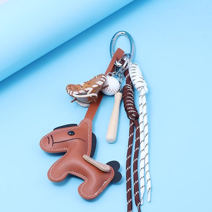 Unique Keychain Designer Rope Bag Charms for Handbag - Cute Teddy Bear Purse Charm - Leather Dachshund Accessory