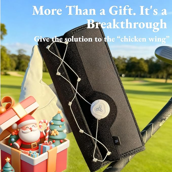 Golf Training Aids Swing Trainer & Elbow Brace - Fix Chicken Wing with Quick Lock Knob, Solo Use Corrective Aid for Men & Women, Beginner to Pro Training Tool, Golf Gift Idea