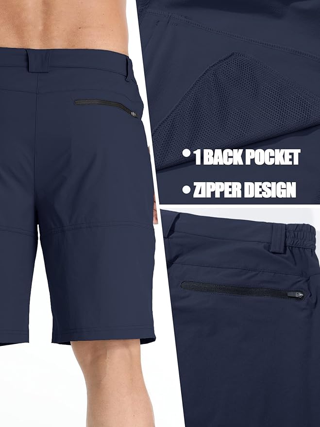 TACVASEN Men's Summer Outdoor Shorts Quick Dry Cargo Casual Work Hiking Shorts (NO Belt)