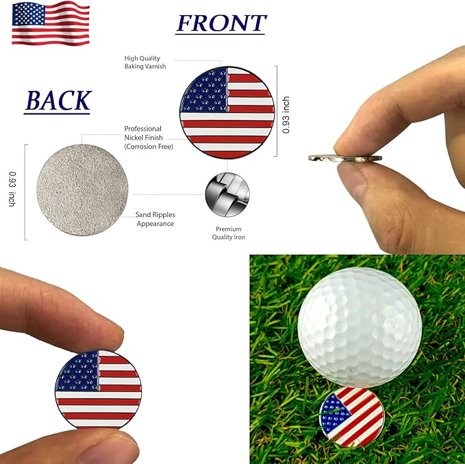 FINGER TEN Golf Gloves Men Right Handed Golfer Left Hand with Ball Marker 2 Pack Leather Breathable Comfortable Weathersof Grip Size Small Medium ML Large XL