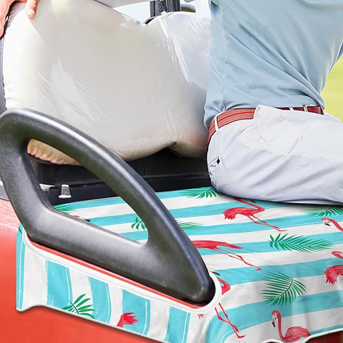 Golf Cart Seat Covers, Golf Cart Seat Towel Blanket, Suitable Yamaha, EZGO, Club Cars, Icon and More 2-Seats Cart, 100% Microfiber, Essential Golf Cart Accessories, 51'' x 31''