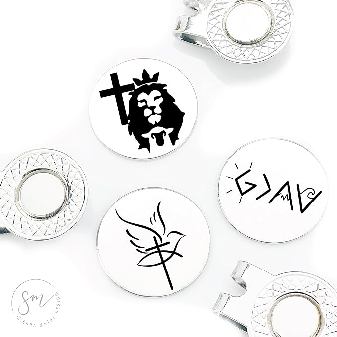 God Golf Ball Markers Set of 3 – Lion Lamb Cross, Runes,Dove and Cross-Golf Ball Markers Valentines Day Christmas Birthday Love Golf FBA-GOD-3-GOLF