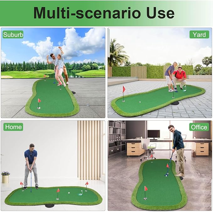 Golf Putting Green, Professional Large Practice Putting Mat for Outdoor & Indoor Putt Trainning