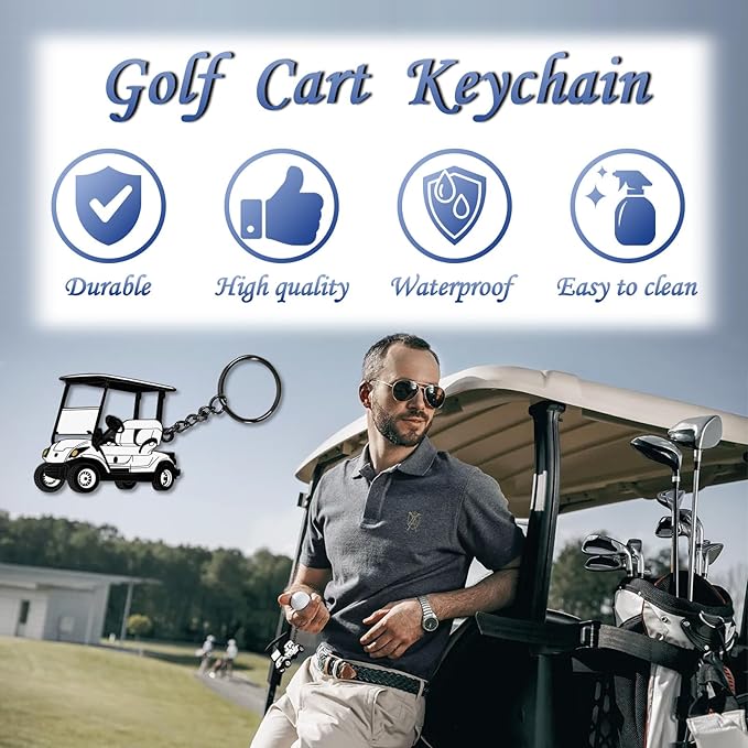 Golf Cart accessories Keychain，Keys To The Golf Cart Accessories Retro Metal Keychains for Golf Lovers Players