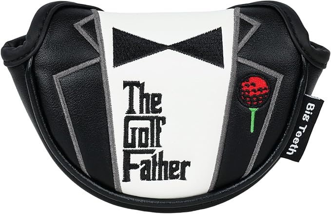 The Golf Father Golf Club Covers, Driver Fairway Hybrid Headcover, Funny Putter Cover Magnetic, Black & White Color Iron Covers,Golf Gifts for Men