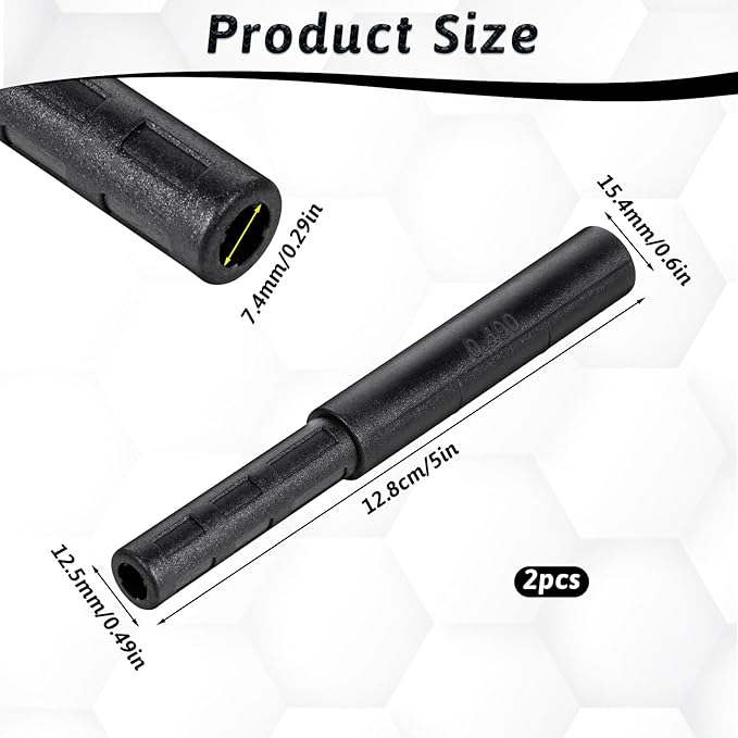 2PCS Graphite Golf Club Extension, Carbon Fiber Golf Shaft Extender, 5in Length, 0.6in Diameter, Black