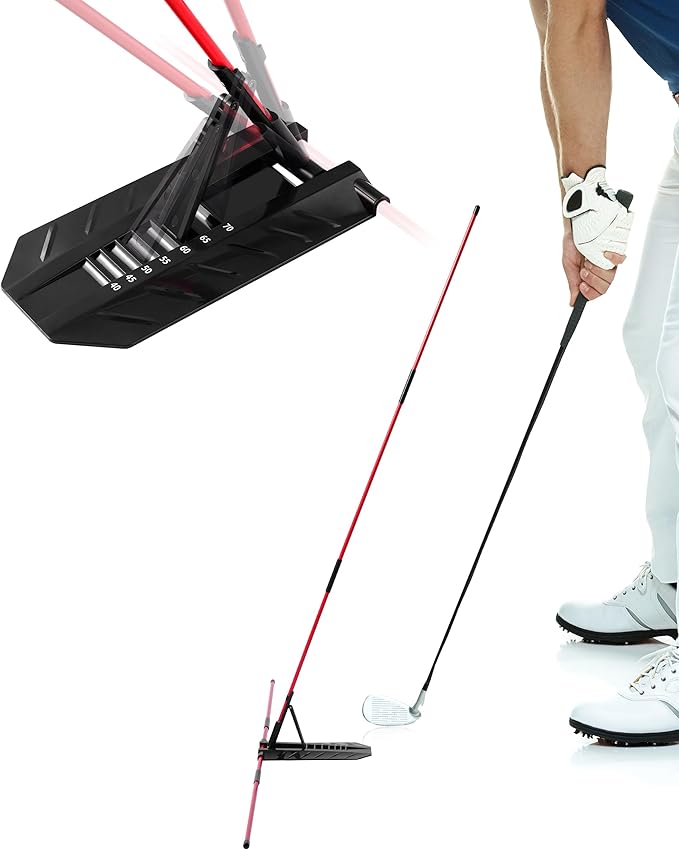 Golf Alignment Sticks, Golf Swing Trainer with Angle Plate/Holder Sets, Posture Corrector Golf Trainging Aid, Swing Plane Trainer for Aiming, Putting, Swing/Professional Golf Practice Tools