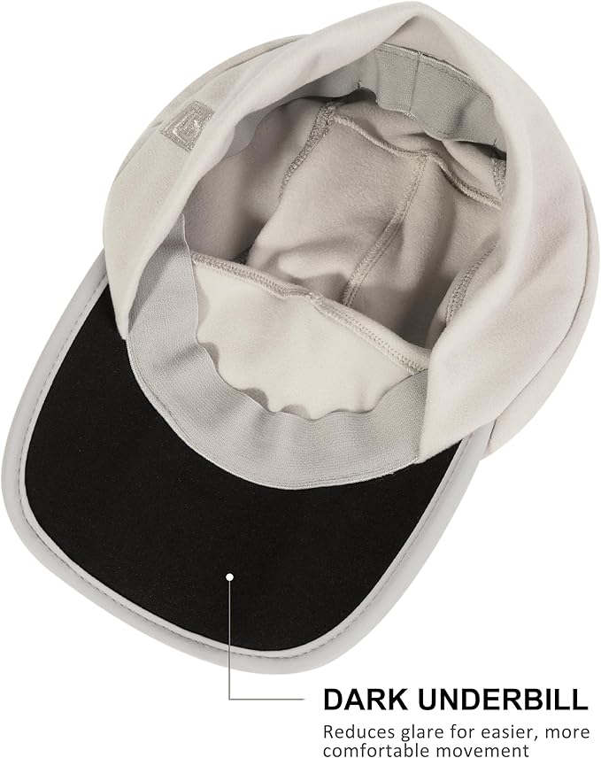 GADIEMKENSD Fleece Ball Cap with Drop Down Ear Warmer, Foldable Brim, Reflective Winter Run Hat Unisex