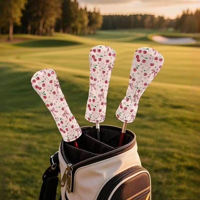 Golf Club Head Covers for Club Protective, Waterproof PU Leather Driver Fairway Wood Hybrid Head Cover