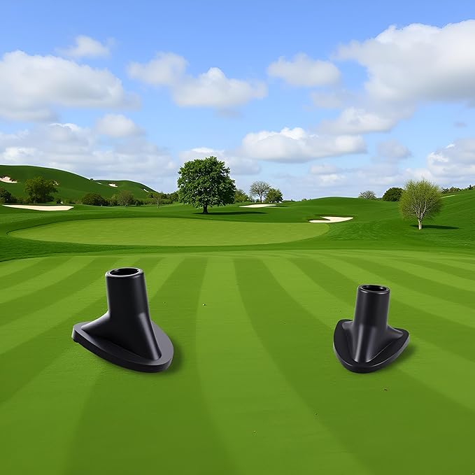 2 Pcs Black Golf Bag Stand Feet Replacement, Wear-Resistent Golf Bag Rubber Feet Replacement, Necessary Golf Club Bag Accessories Strong Grip, Easy to Install, Golf Club Bag Accessories